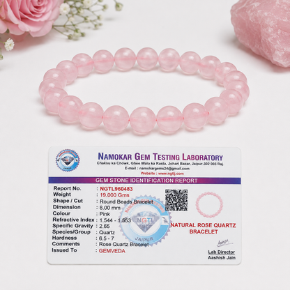 Natural Rose Quartz Bracelet – Love, Healing & Emotional Balance